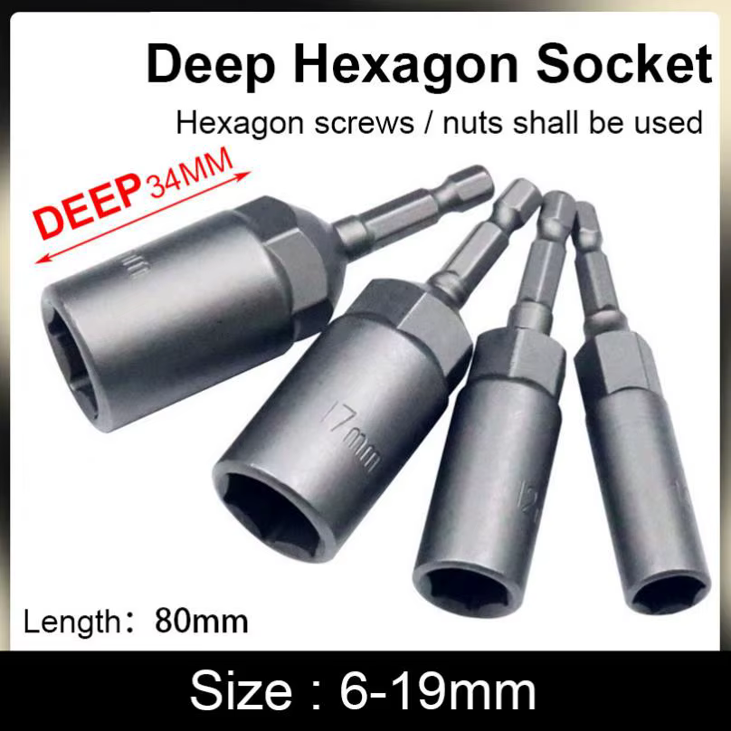 Douille hexagonale intérieure pour perceuse électrique, 6mm-19mm, manchon, tête à douille pneumatiqu