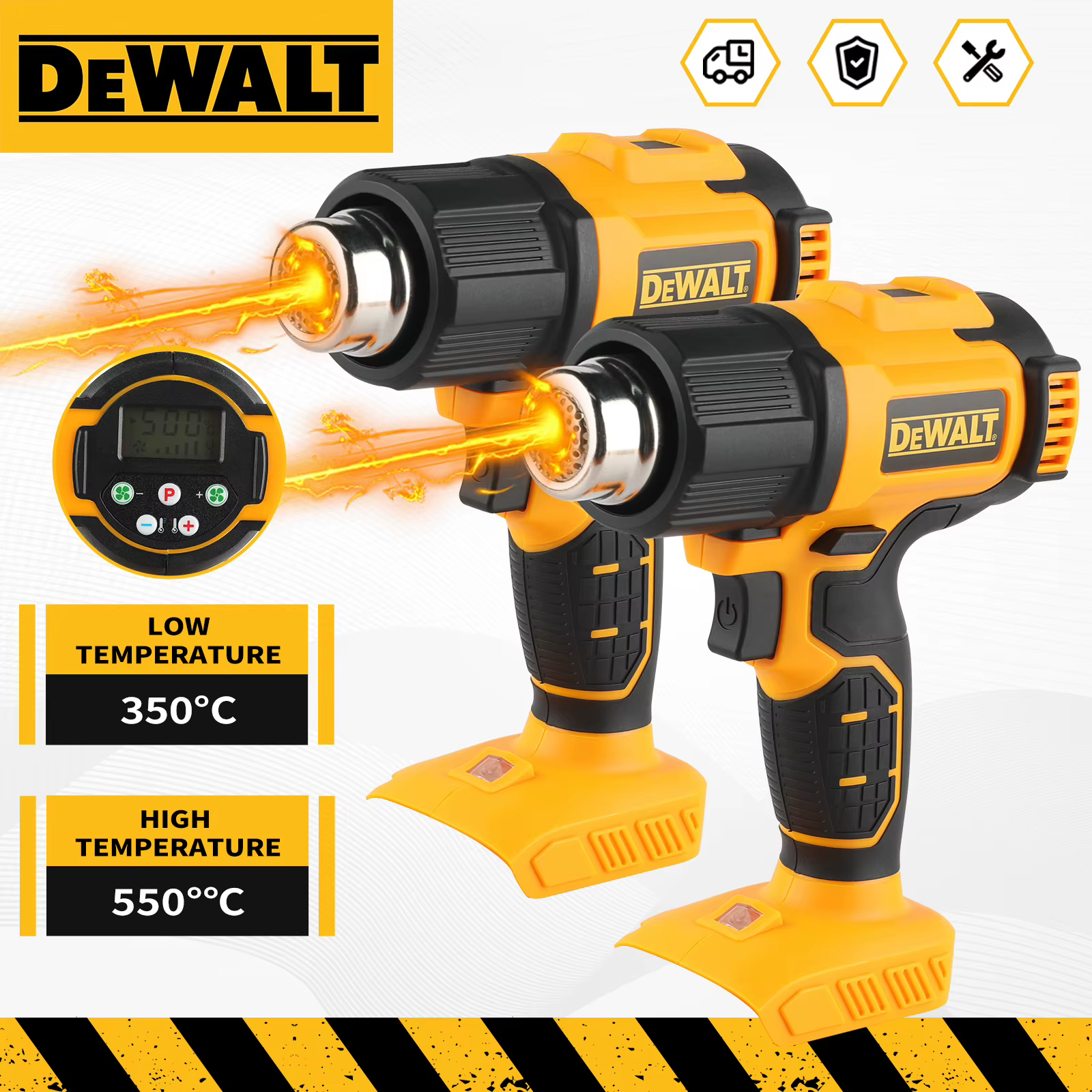 DEWALT DCE530 20V températures réglables pistolet à air chaud pistolet thermique sans fil 550 ° Outi