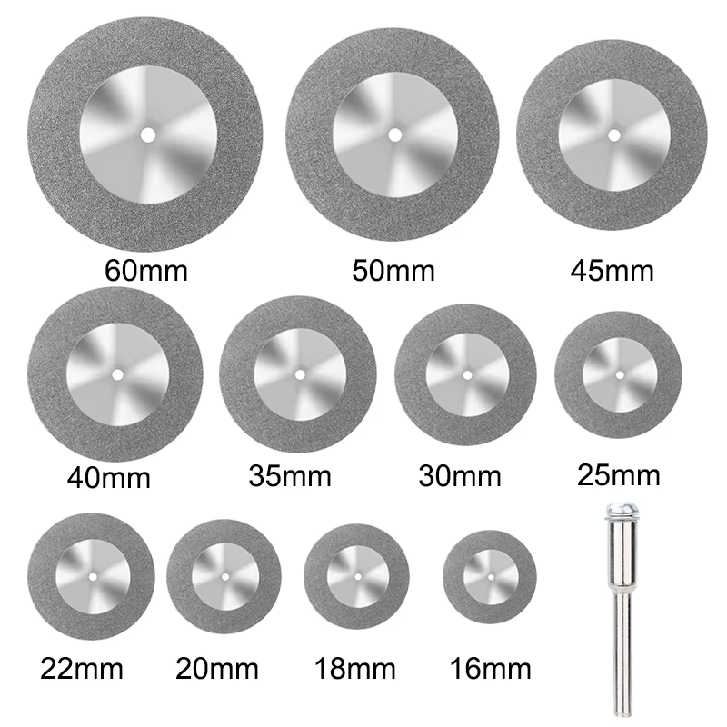 XCAN Mini lame de scie diamantée 16-60mm disque de coupe diamant avec mandrin pour outils rotatifs D