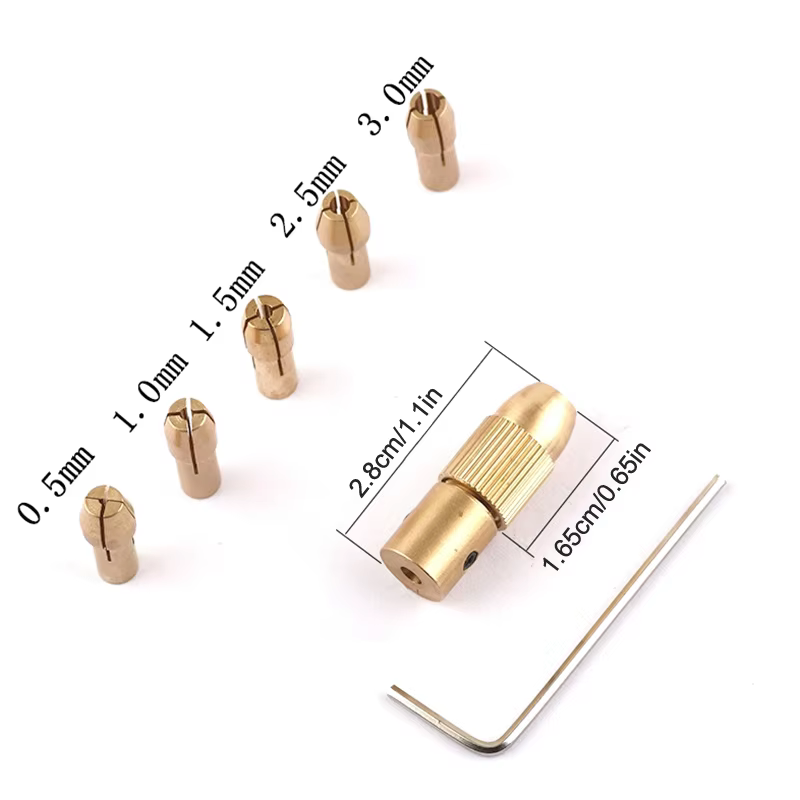 Micro perceuse auto-serrante, pince en cuivre et laiton, adaptateur de mandrin, dégagement rapide, a