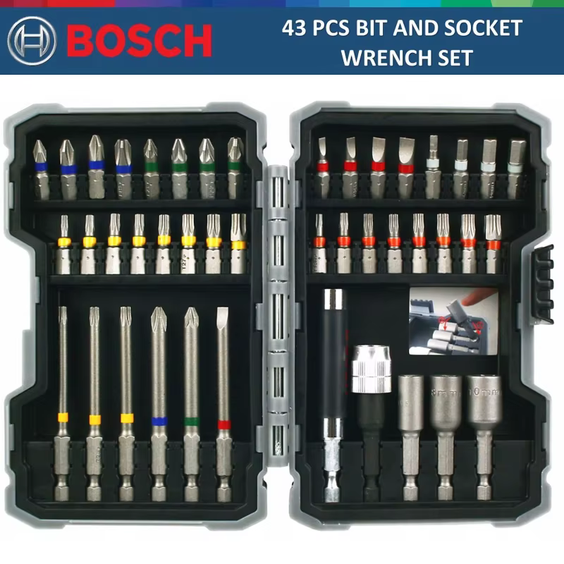 Bosch – boîte magique arc-en-ciel de 43 pièces, jeu de tournevis et d'embouts pour perceuse électriq