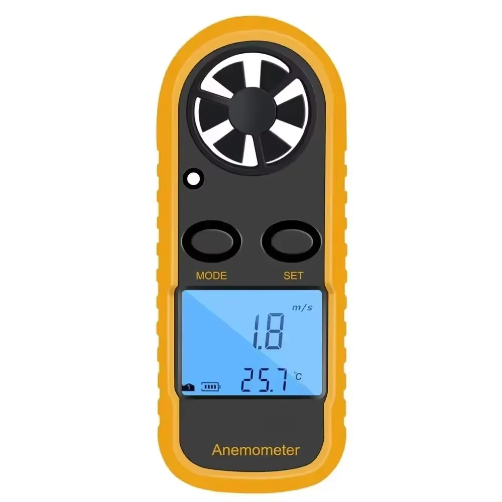 Anémomètre numérique portable avec affichage de la température et rétroéclairage LCD pour la navigat