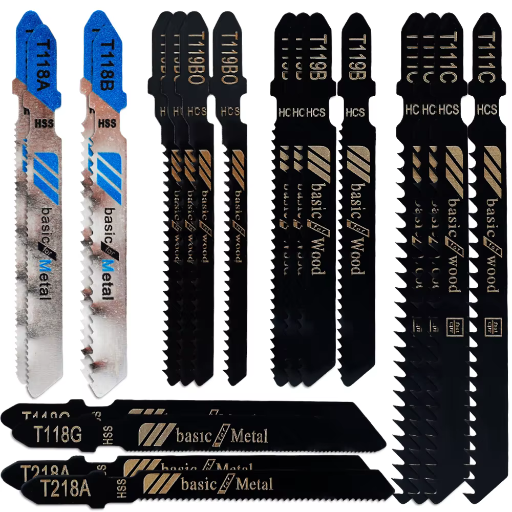 Jeu de 20 lames de scie sauteuse, arbre en T HCS, assortiment de lames de scie sauteuse pour la coup
