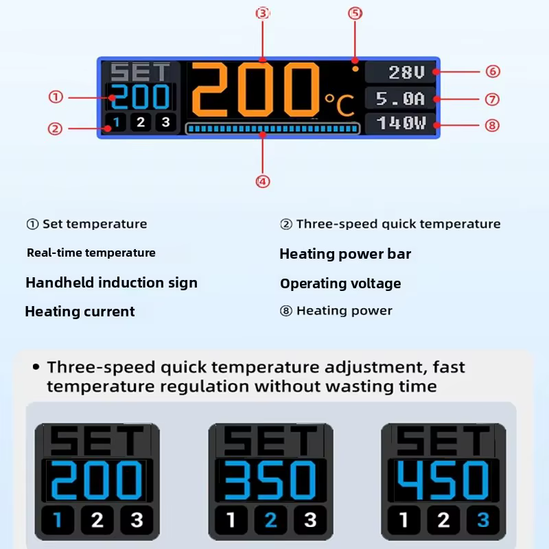 ALIENTEK T90 fer à souder intelligent 140W affichage numérique Portable sommeil automatique PCB préc
