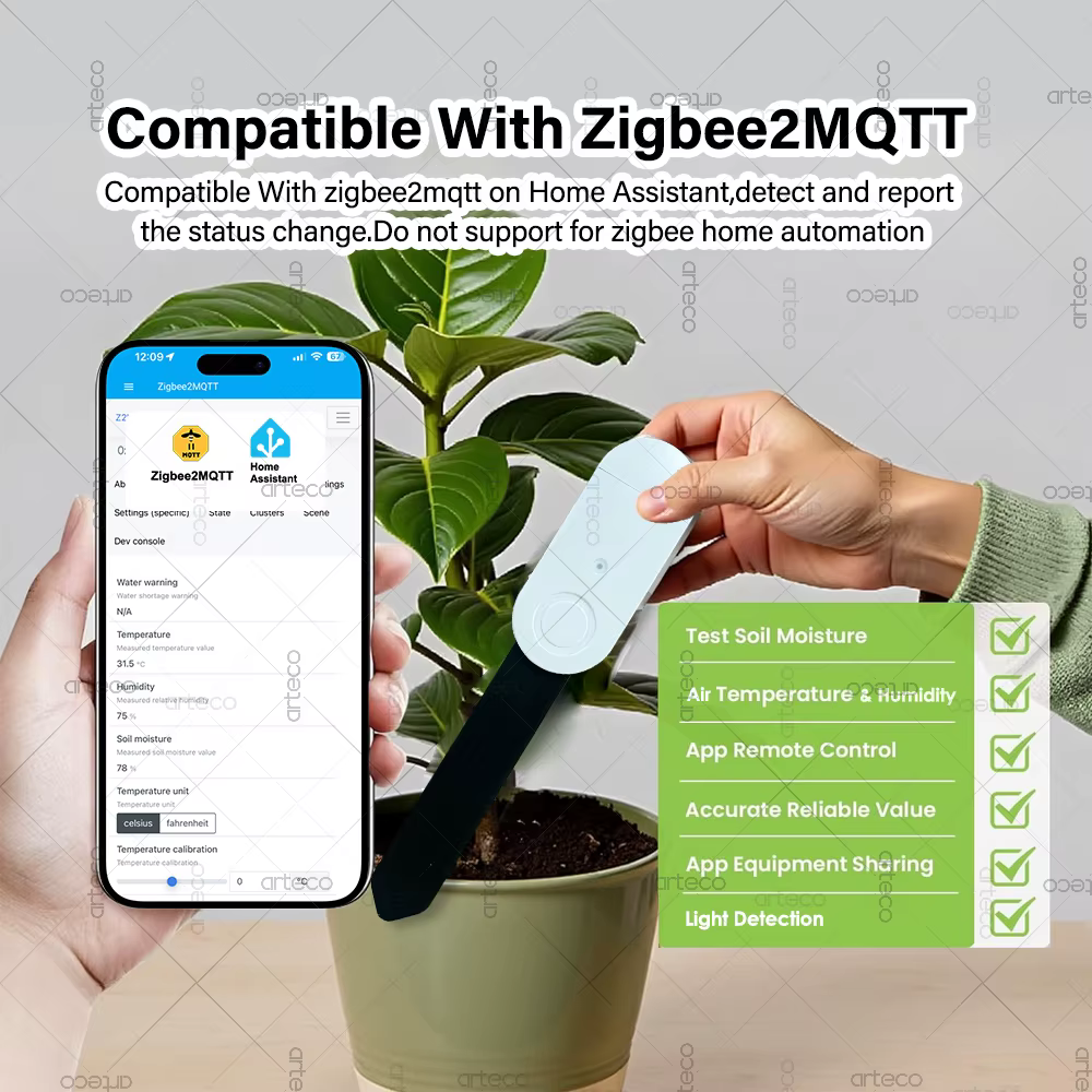 Zigbee – testeur de sol intelligent, compteur d'humidité et de température d'éclairage, capteur d'hu