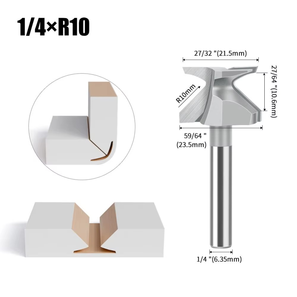 Coupeur intégré de flexion d'arc R10/R18/30/50, tige de 1/2 pouces, outils de menuiserie, coupe prof