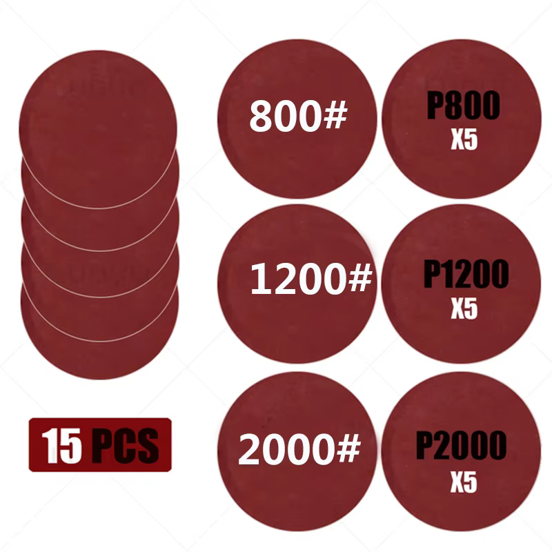 Disques abrasifs 3/4/5/6 pouces, tampon de polissage 150/125mm, crochet et boucle, papier de verre a