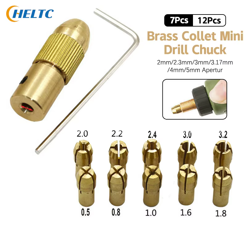 Micro perceuse auto-serrante, pince en cuivre et laiton, adaptateur de mandrin, dégagement rapide, a