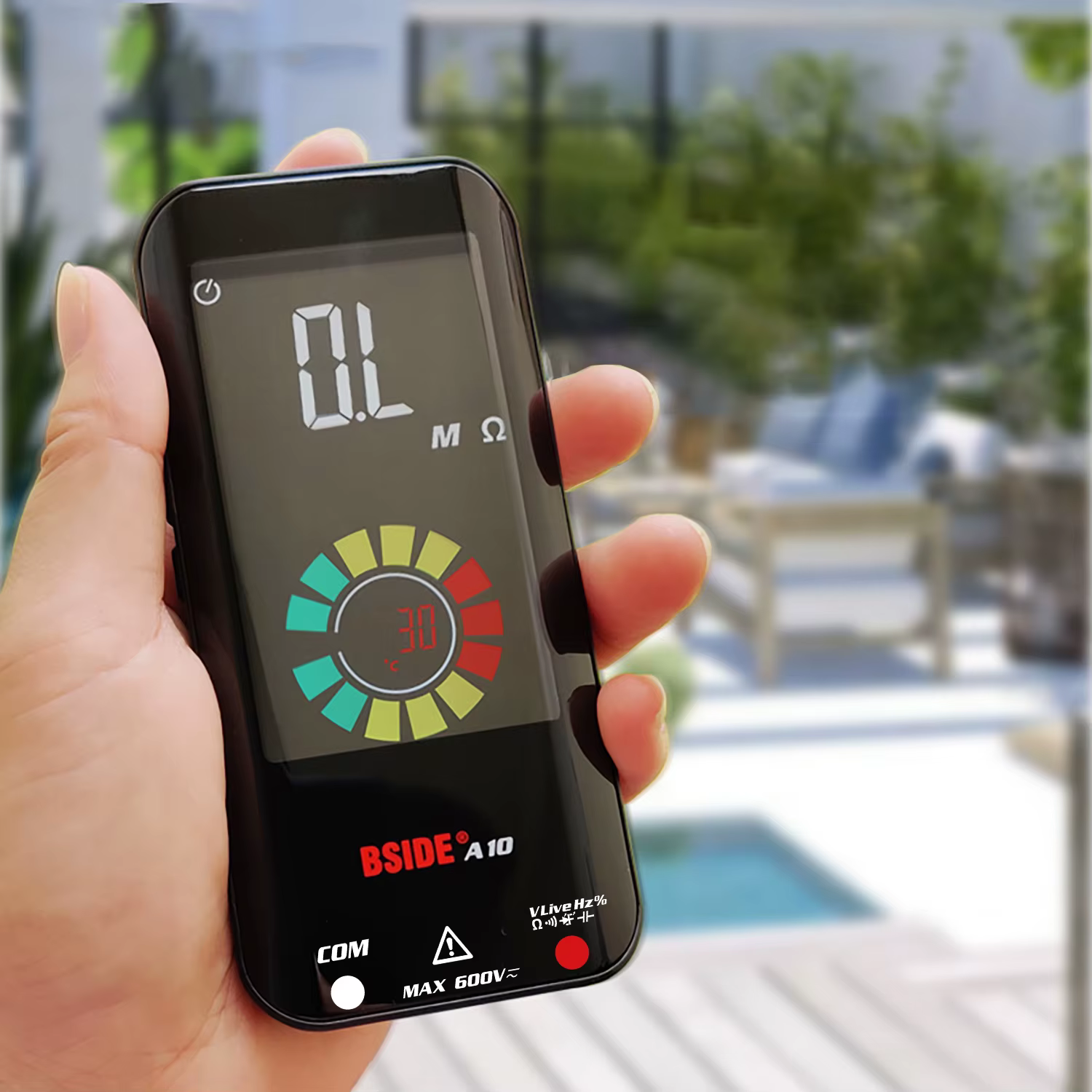 BSIDE A10 multimètre numérique couleur LCD Rechargeable poche voltmètre intelligent condensateur Dio