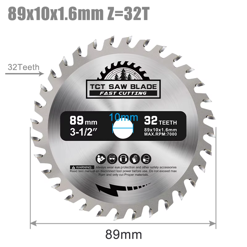 CMCP 1 pièce Lame de scie circulaire 89 mm 24T 32T en carbure TCT, disque de coupe, alésage 10 mm, p