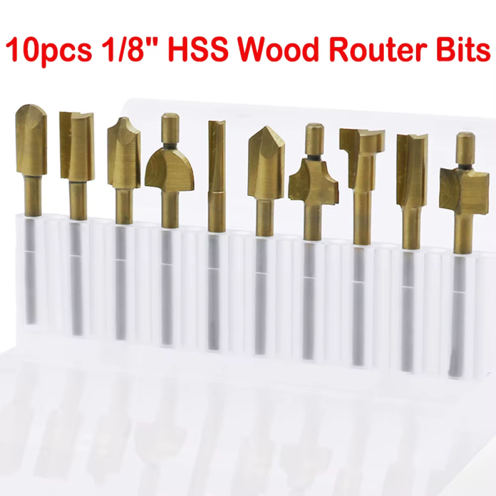 Mèches de routeur HSS revêtues de titane, outils électriques, ensembles d'outils à distance Dremel, 