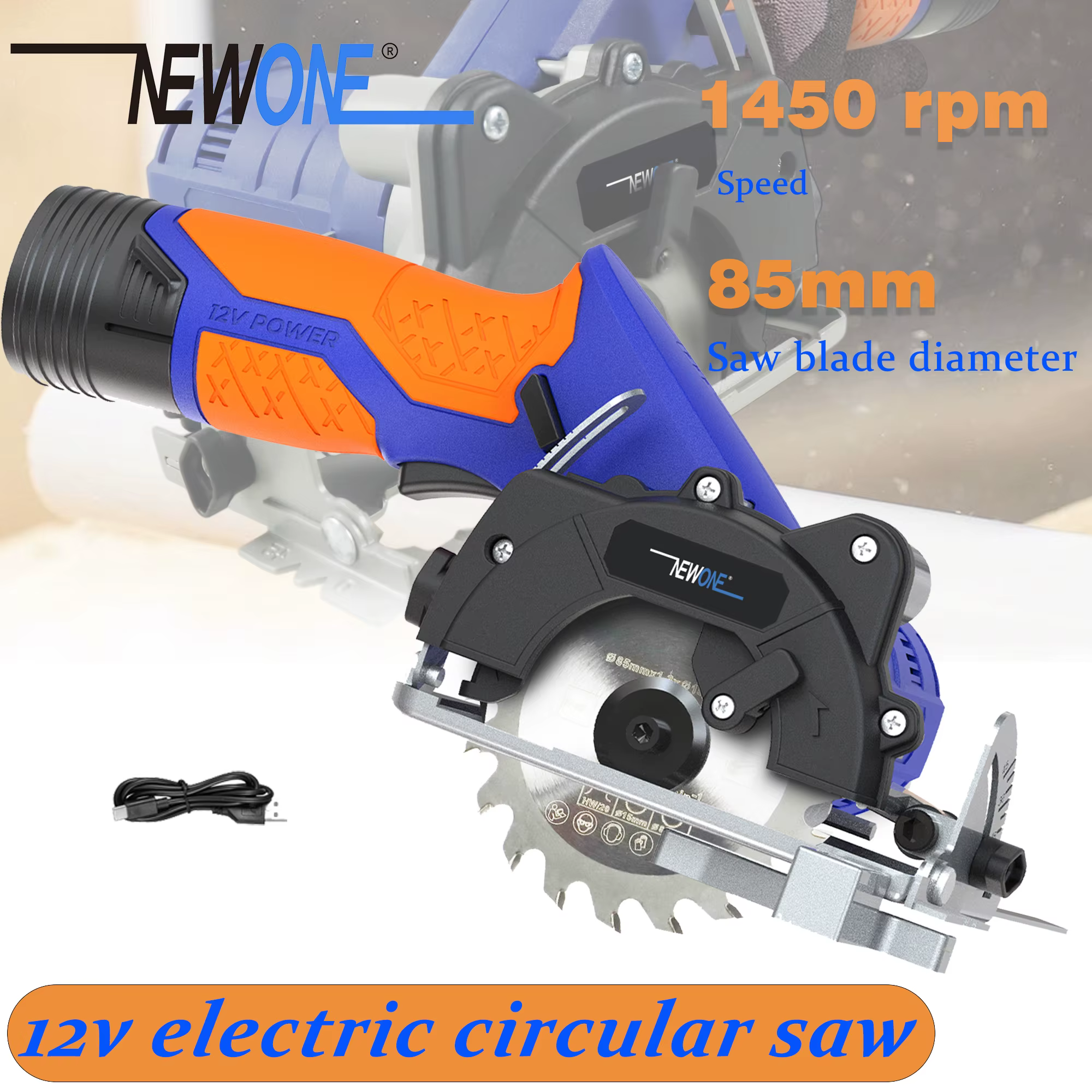 Mini scie circulaire 12V 85mm, scie électrique avec batterie Li-ion 2.0Ah et chargeur USB pour proje