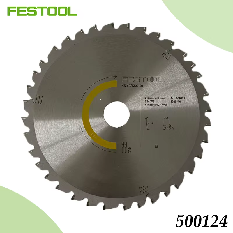 Lame de scie circulaire professionnelle Festool 500124 à pointe en carbure, lame de coupe pour le bo