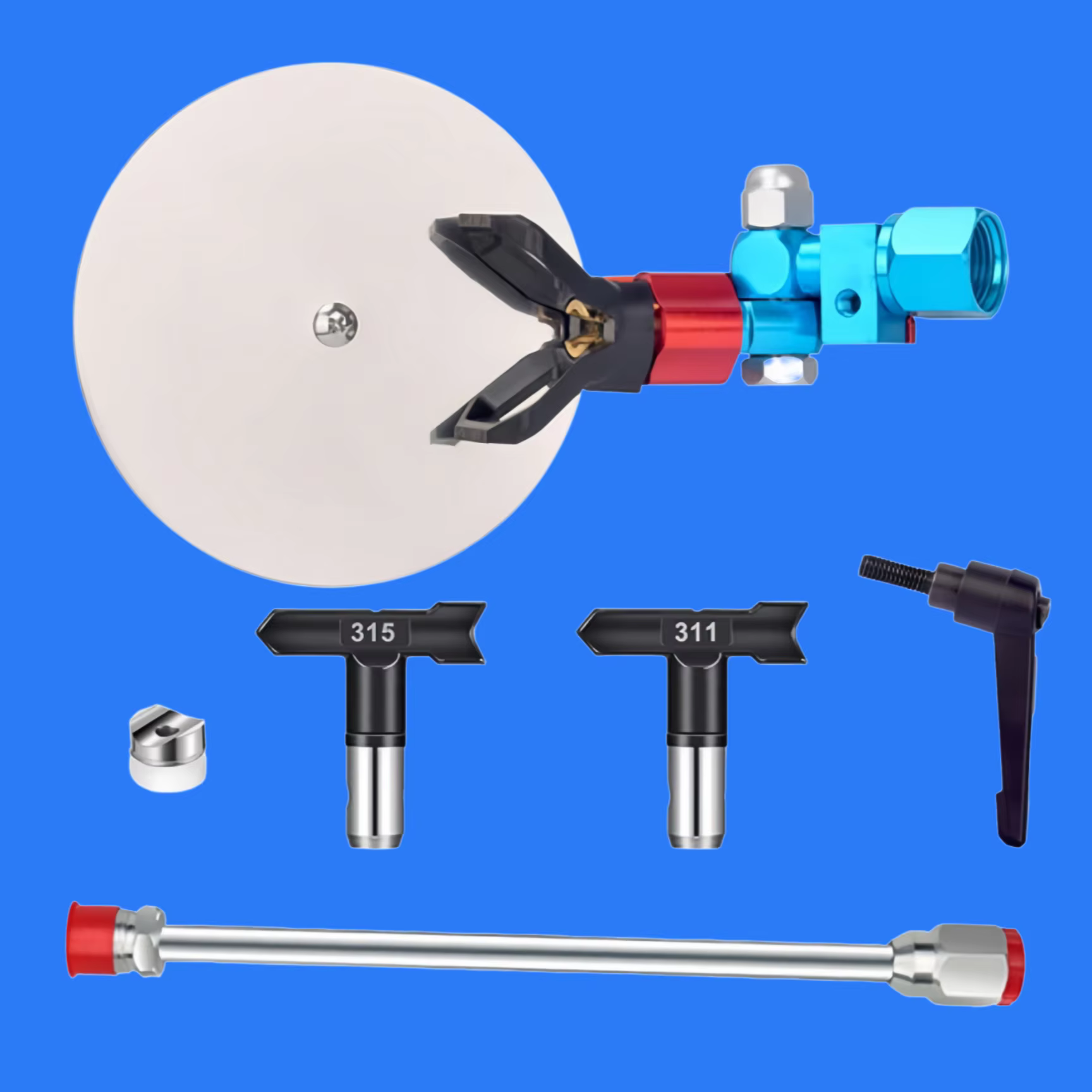 Kit de pulvérisateur de peinture sans air avec embouts 311/315 et perche d'extension de 20 cm, outil
