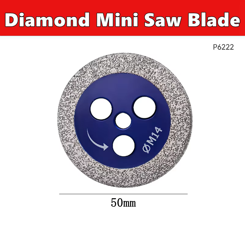 Lame de scie diamantée mini de 50 mm avec filetage, disque de coupe pour pierre, granit, grès, béton