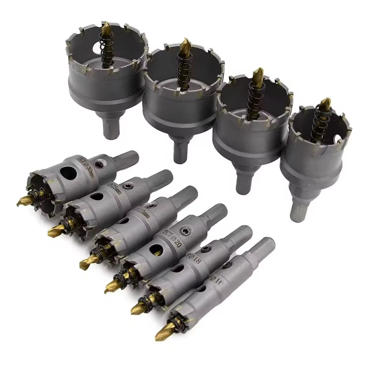 Kit de scie cloche bi-métal 50-200mm, 1 pièce, dents de Cobalt HSS pour acier, bois et plastique ave
