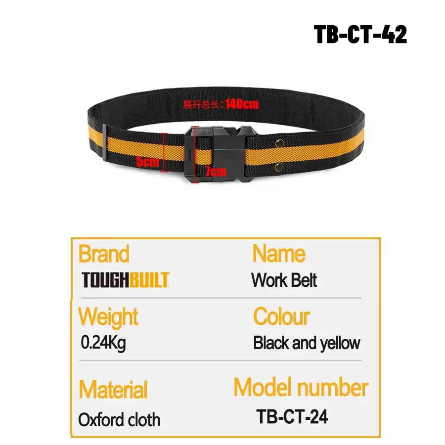 ToughBuilt TB-CT-42 Ceinture de travail pour professionnels Boucle en acier Boucle robuste / Support