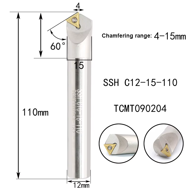 LIHAOPING 15 45 60 30 degrés outils de chanfreinage SSO SSY SSP SSH TCM C16-16-110 CNC fraiseuse tou
