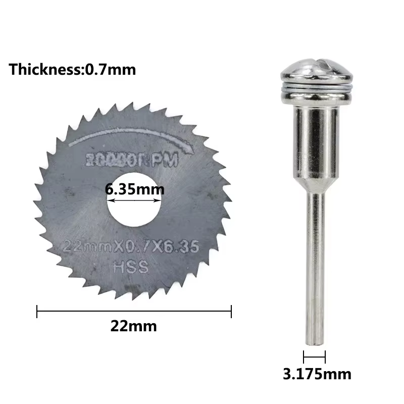 CMCP HSS Mini Lame de Scie Circulaire 22/32/35/50mm Avec 3.175mm Mandrin Bois/Métal Disque De Coupe 