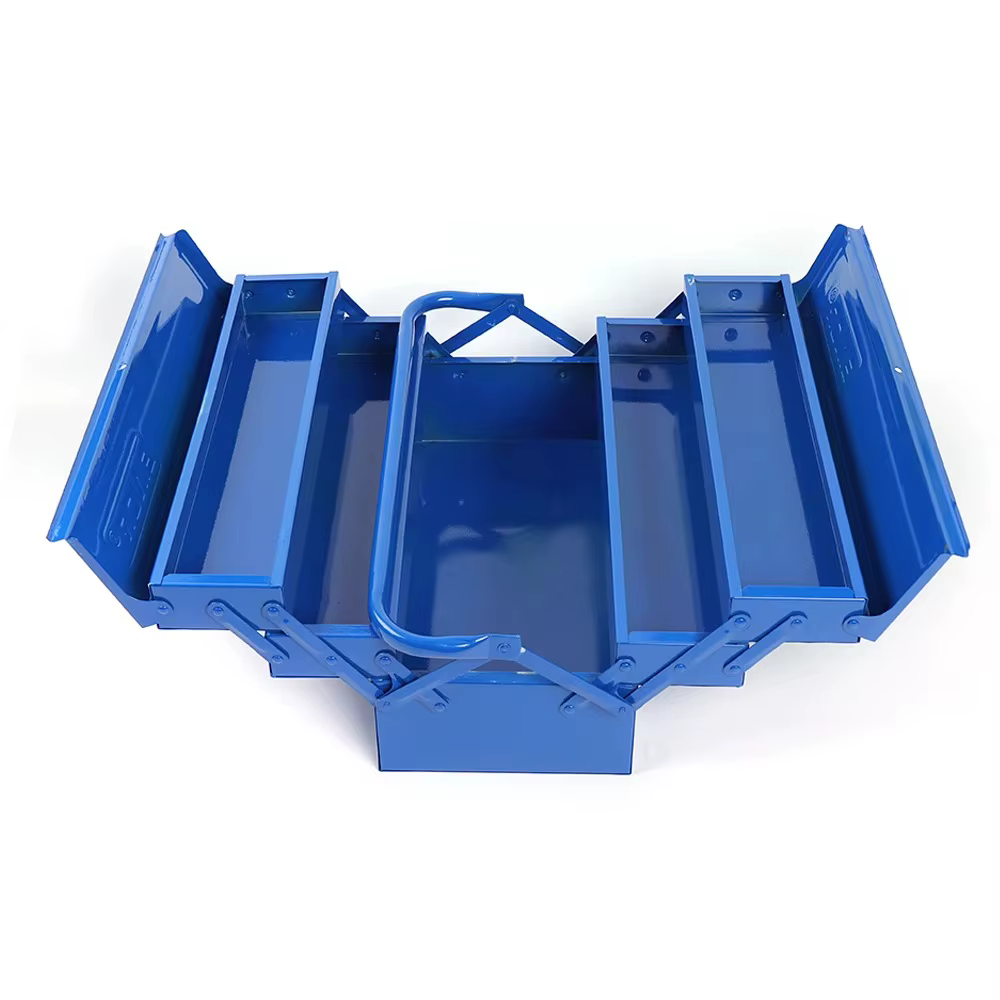 Grande boîte à outils en métal, rangement embarqué, boîte à outils en métal robuste, conception plia