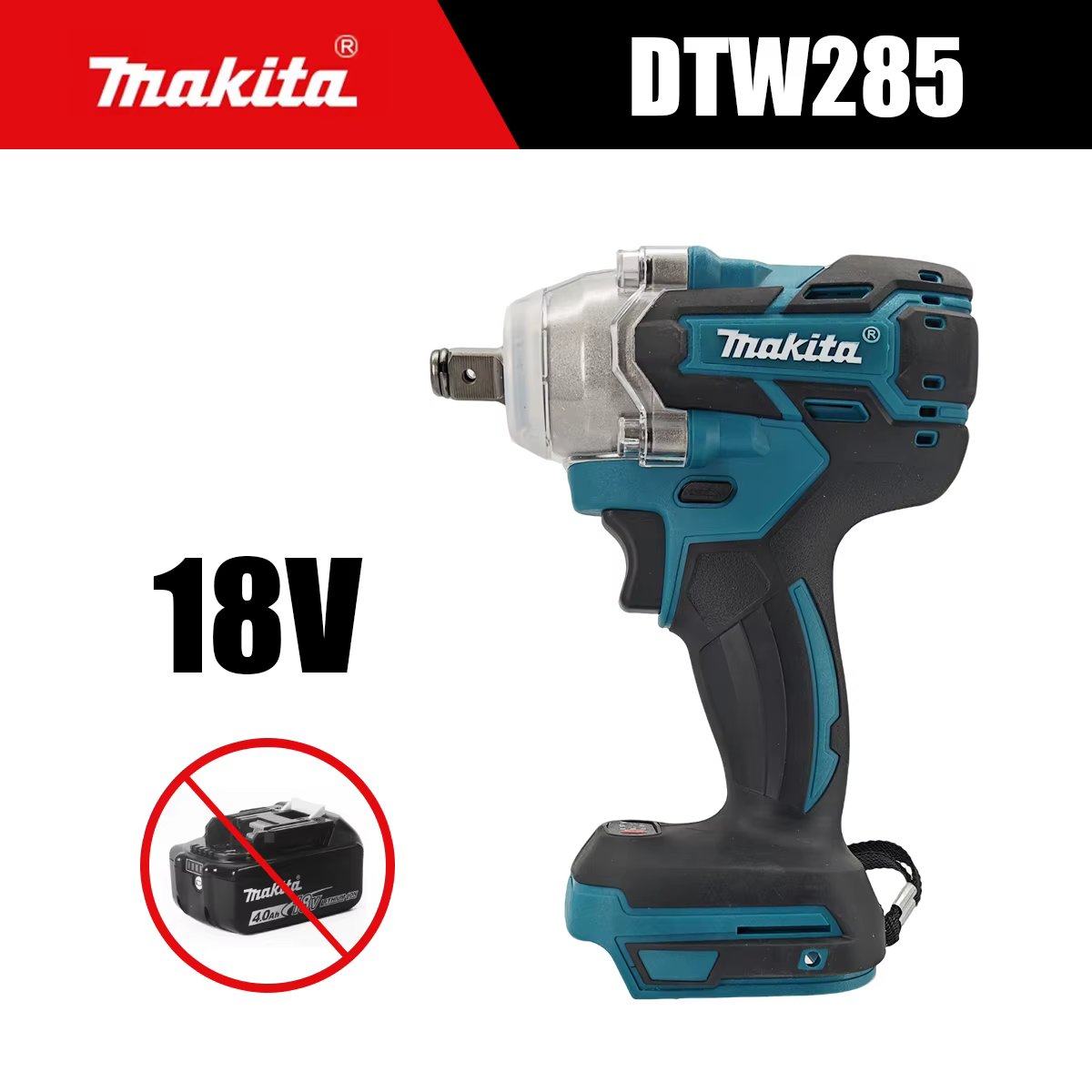 Clé à chocs électrique sans fil Makita DTW285 280N.M, 18V, couple élevé, outil rechargeable compatib