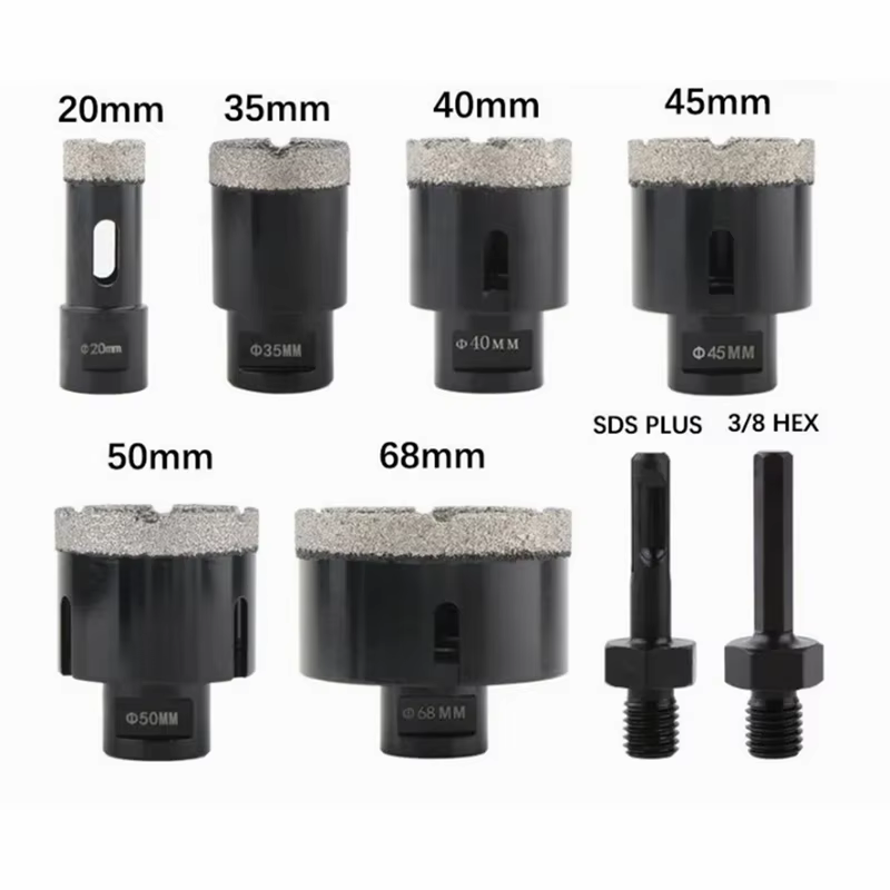 A69EM14 filetage sec brasé sous vide marbre maçonnerie trou scie ouvreur diamant forage noyau peu po