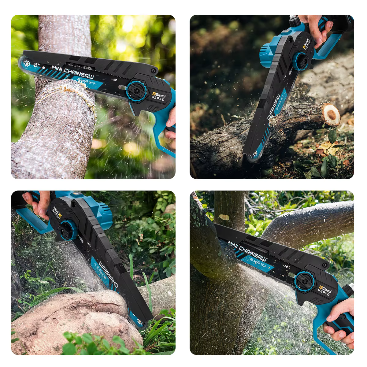 Gismo 8 pouces tronçonneuse électrique sans brosse scie électrique sans fil travail du bois jardin t