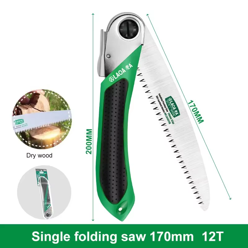 Scie pliante rapide LAOA SK5 170/210 mm pour la coupe du bois sec et frais, scie à main, scie d'élag