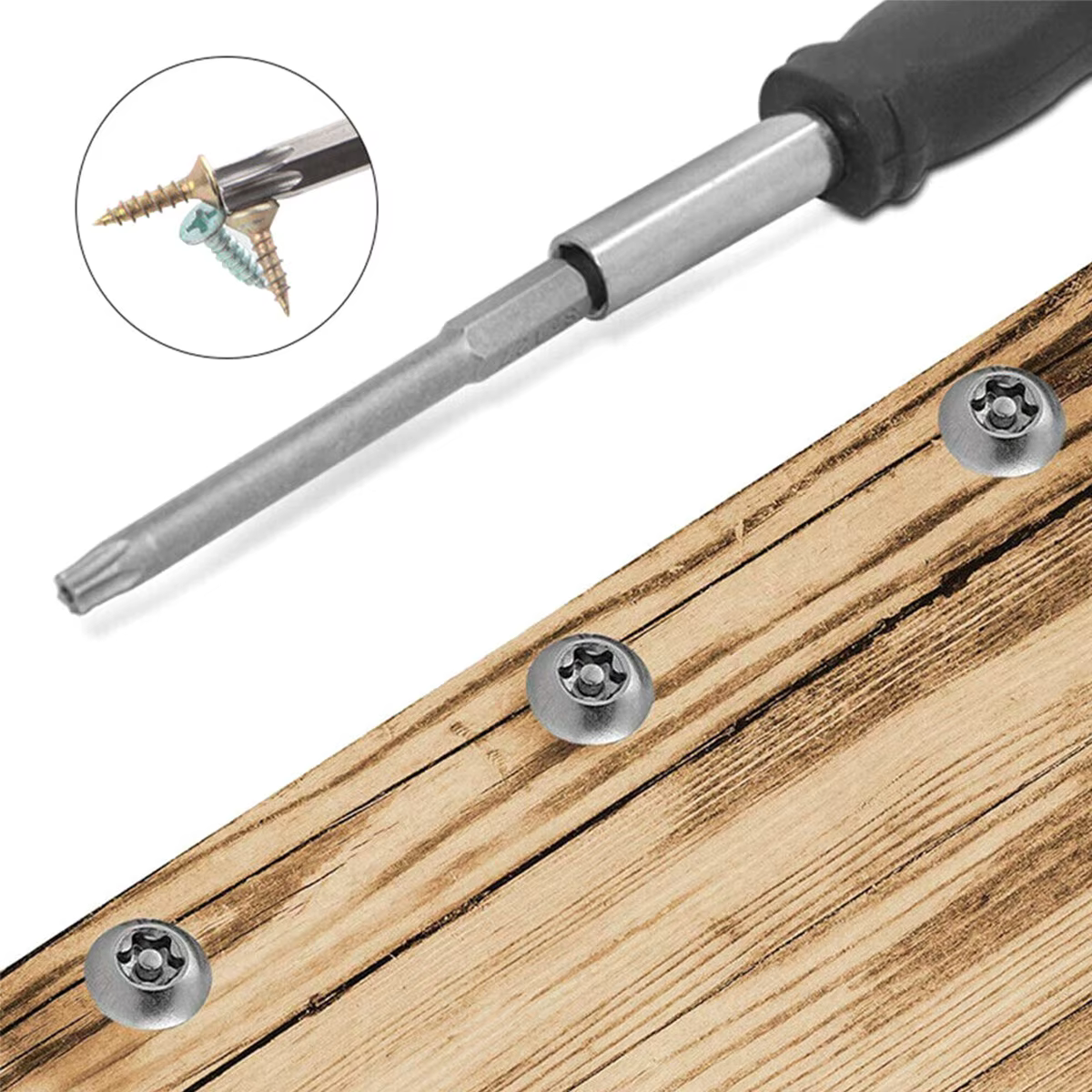 Jeu d'embouts de tournevis Torx 1/4 pouces, étoile magnétique professionnelle S2, tige hexagonale en