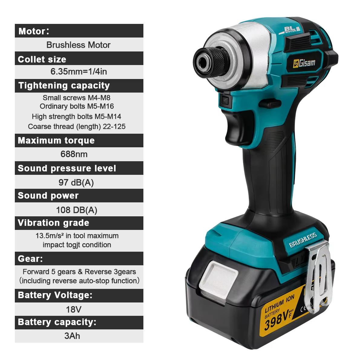 Makita – tournevis électrique sans balais 688N.m, 1/4 pouces, tournevis sans fil, perceuse électriqu