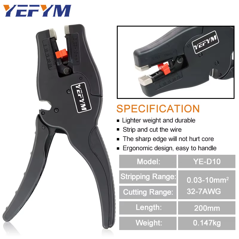 Pince à dénuder automatique et pince à YE-D10 2 en 1, outils de réparation électrique 0.03-10mm2/32-