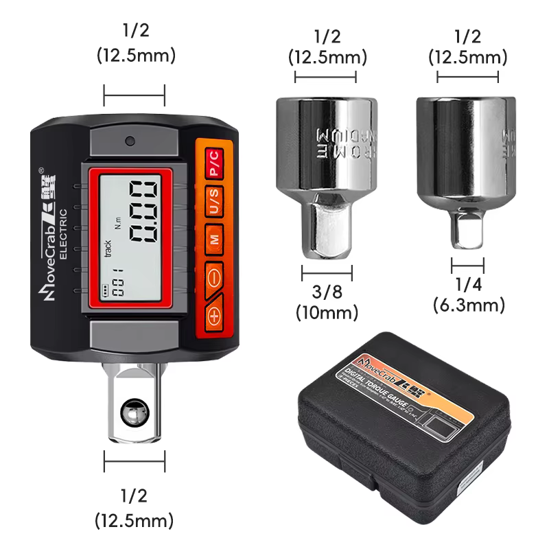 MoveCrab adaptateur de couple numérique 1/2 "Drive comprend des adaptateurs pour clé dynamométrique 