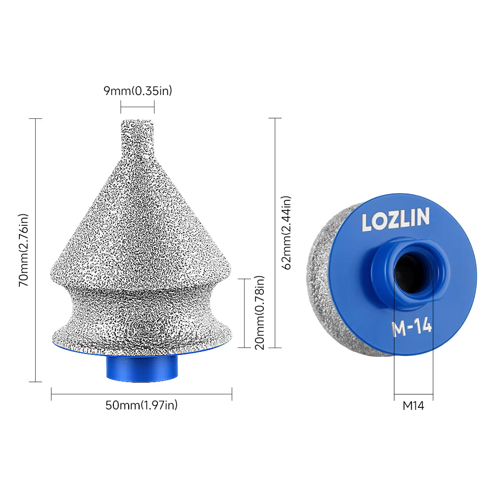Machine à chanfreiner diamantée LOZLIN M14 pour le meulage des bords, meuleuse d'angle pour le perça