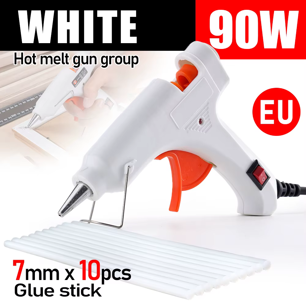 Pistolet à colle thermofusible 90W avec interrupteur pour bâton de colle de 7mm, Mini pistolet à cha