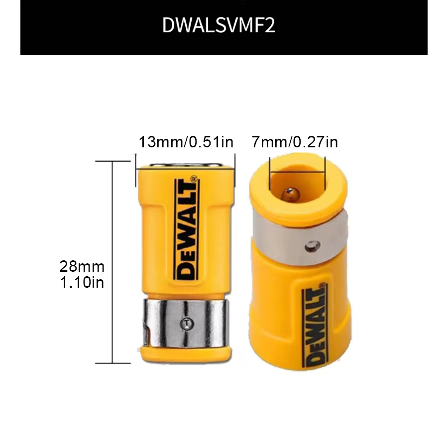DEWALT DWASLVMF2 Ensemble de 2 douilles magnétiques pour embouts de perceuse, anneau magnétique orig