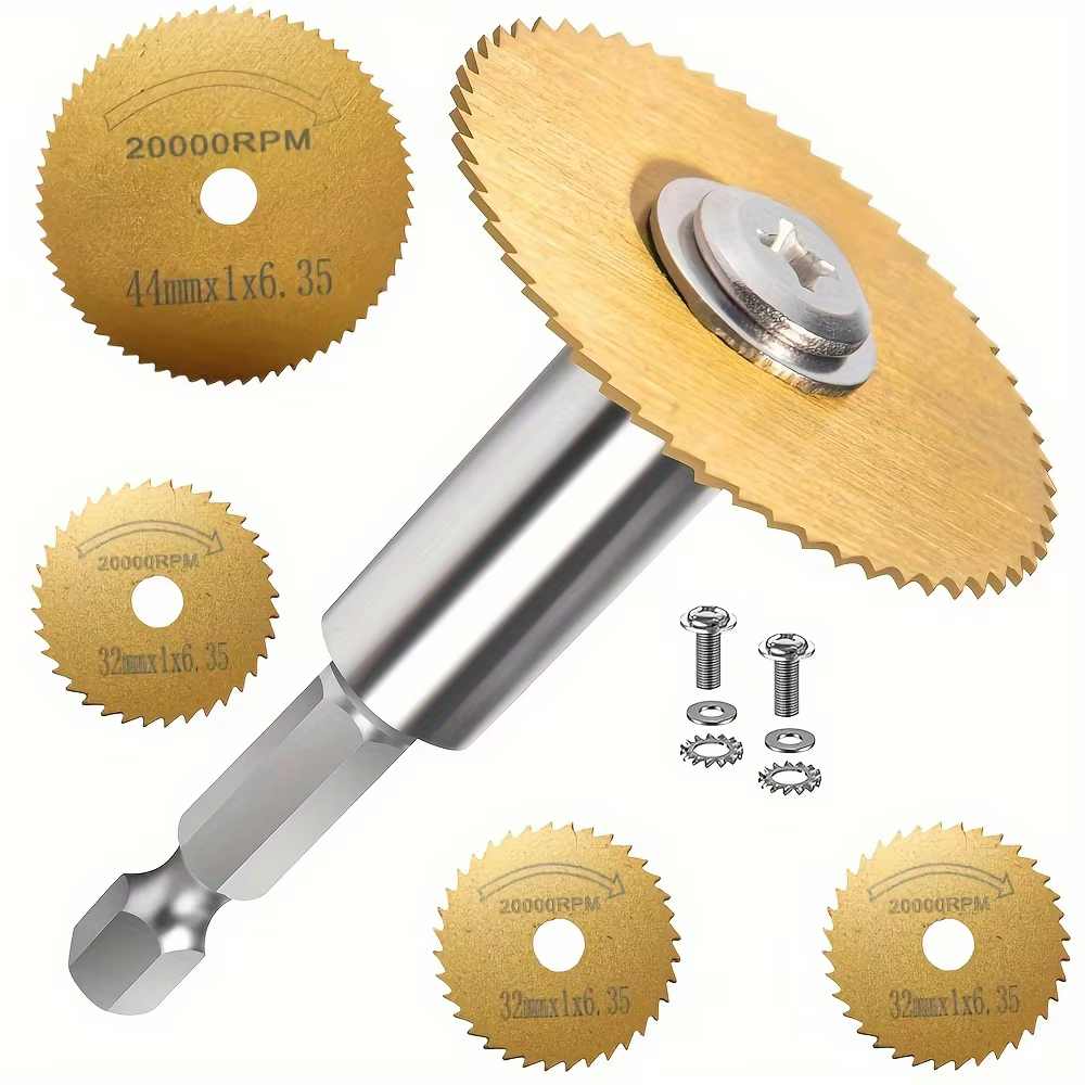 Jeu de lames de scie HSS à tige hexagonale, revêtement en titane, 32mm de diamètre, 6.35mm d'épaisse