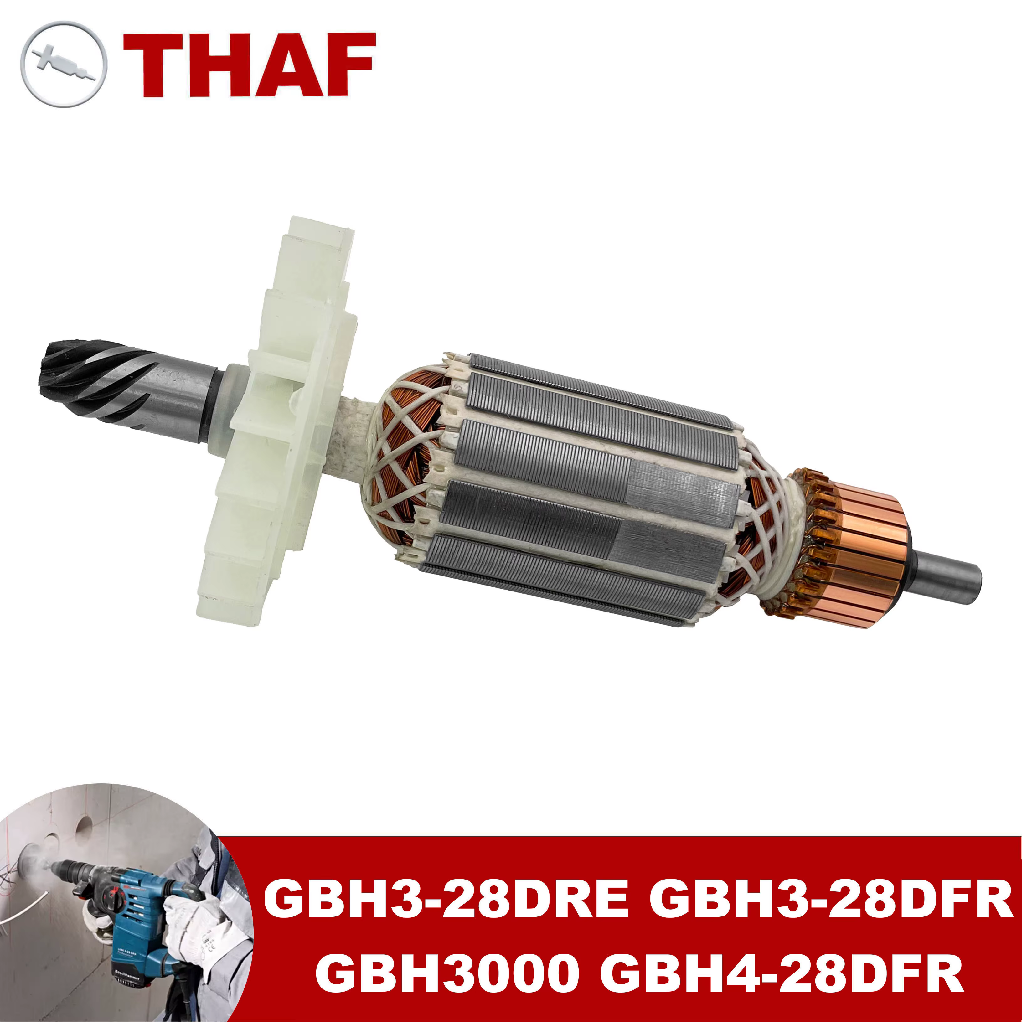 AC 220V 240V GBH3-28DRE GBH3-28DFR Induit Rotor pour BOSCH GBH4-28DFR GBH 3000 Marteau Perforateur P