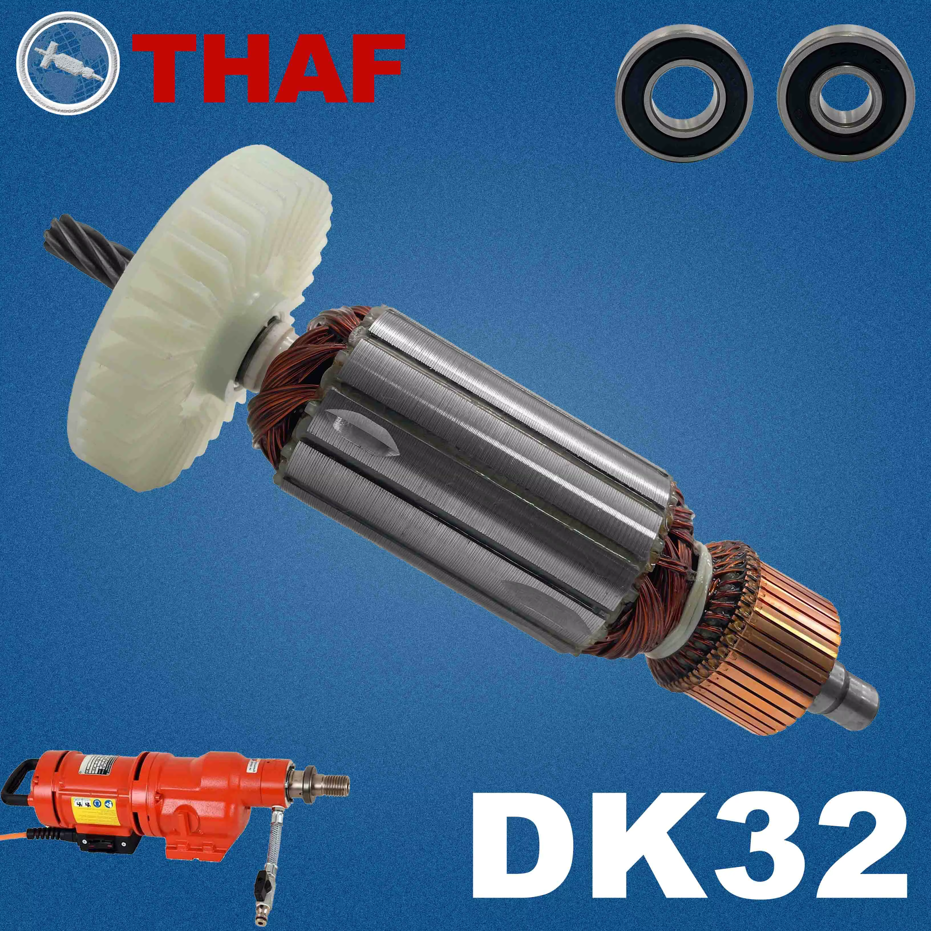 AC 220V 240V DK32 Induit Rotor pour WEKA Machine de forage Pièces de rechange Foreuse à cœur DK 32