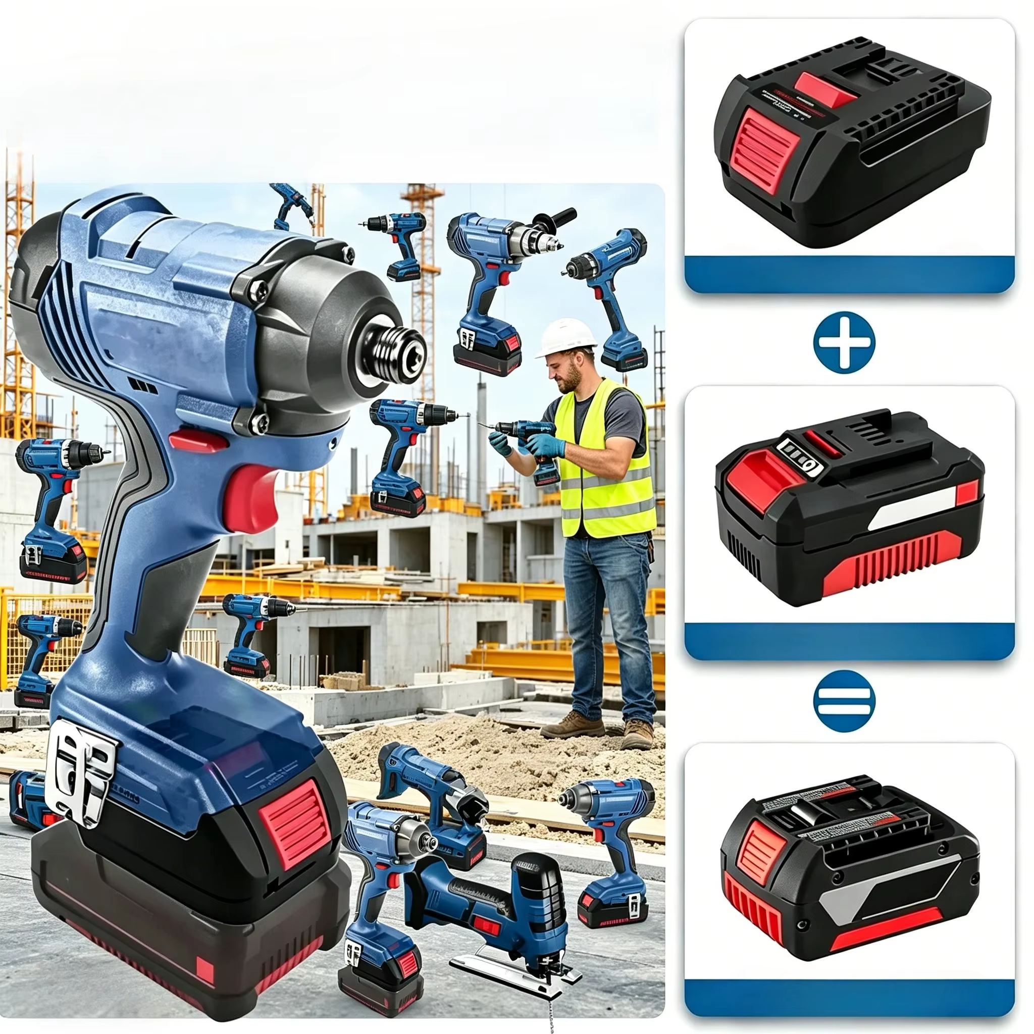 Adaptateur de batterie EIN18BS pour convertir la batterie Li-ion E-inhell 18V en batterie Bosch 18V 