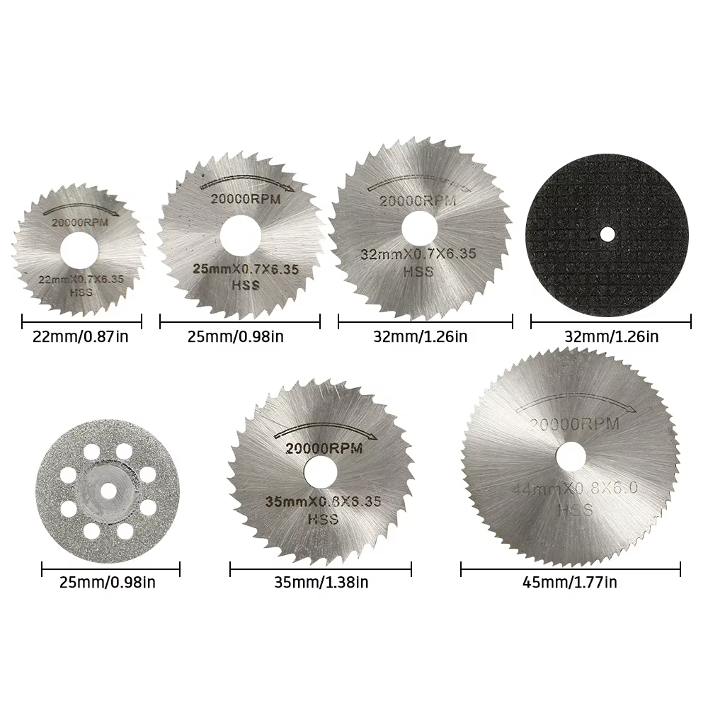 Jeu de Mini lames de scie circulaire, meule de ponçage, disque de coupe pour accessoires Dremel, out