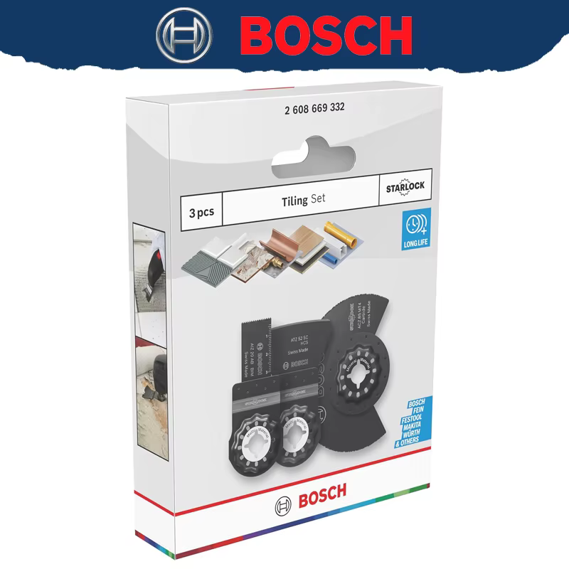 BOSCH 2608669332 Ensemble de lames de scie Starlock pour carreaux, accessoire professionnel 3 pièces