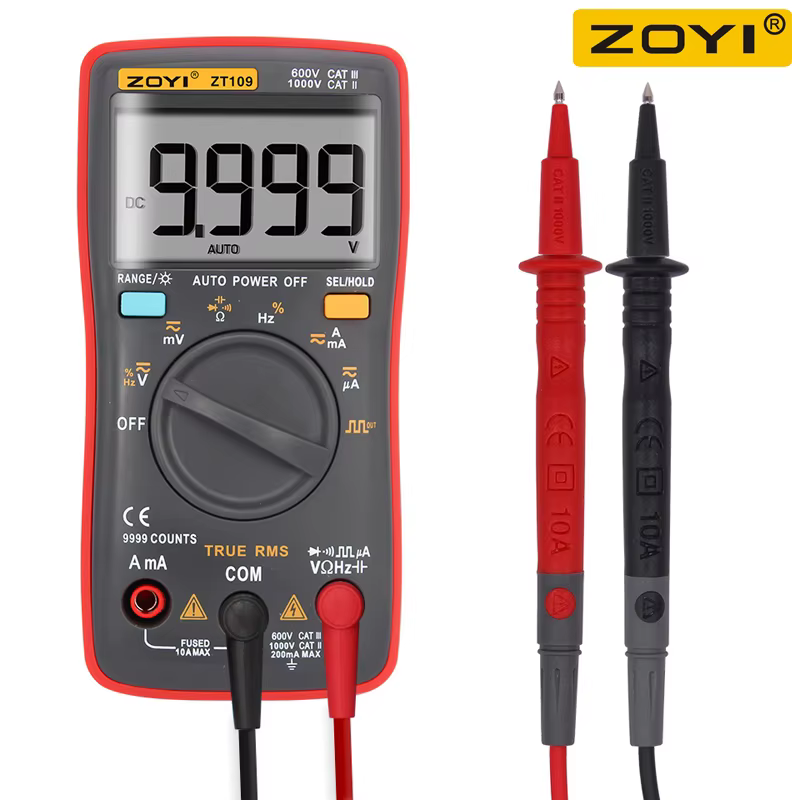 ZOYI-Multimètre électrique numérique ZT109/111, 6000 points, testeur de tension de courant CC/CA, Tr