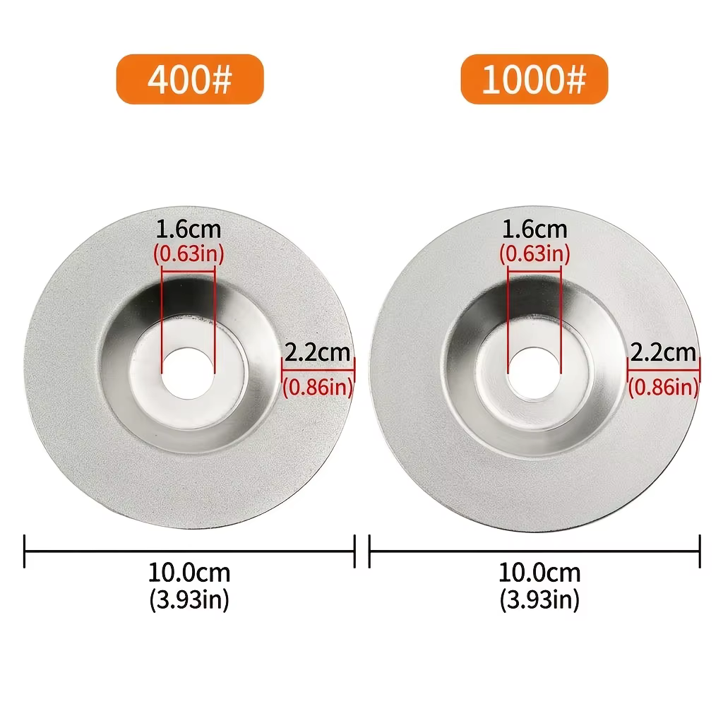 2 lames de meulage en verre diamanté pour carrelage, 4 pouces, avec options de grain 400 (grossier) 