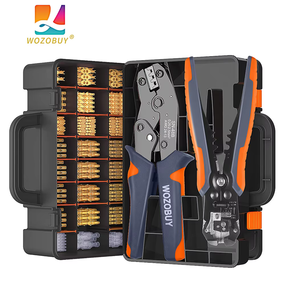 WOZO-Outils de sertissage de broche SN-48B 2.8mm, 4.8mm, 6.3mm, 0.5mm, pince à sertir 22-13AWG 2.5-m