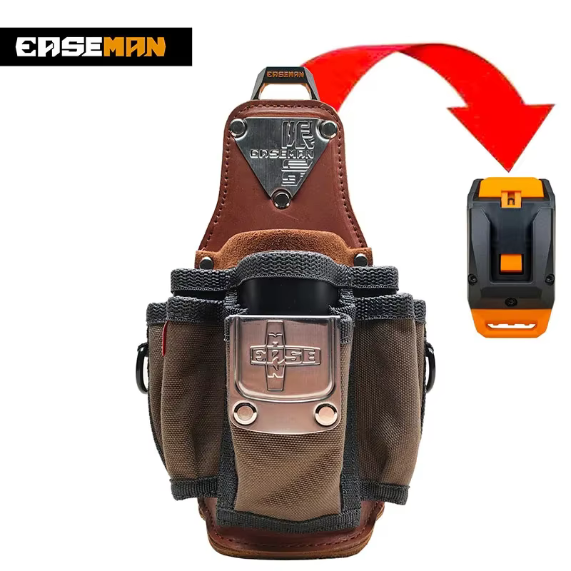 EASEMAN-Sac de taille pour outils en cuir, sac de rangement professionnel, accessoires multifonction