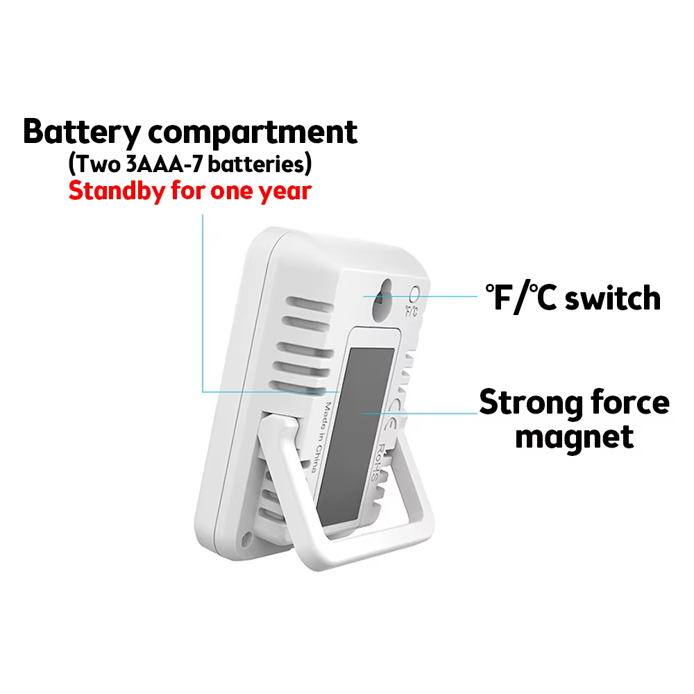 Thermomètre numérique LCD de grande taille, hygromètre électronique pour pièce intérieure, capteur d