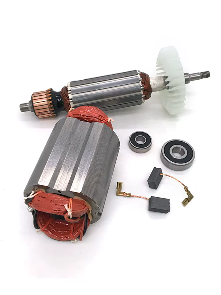 Balais de carbone portant 220V Stator Armature pour MAKITA GA5030 GA4530 GA5034 GA4534 GA4031 GA4030