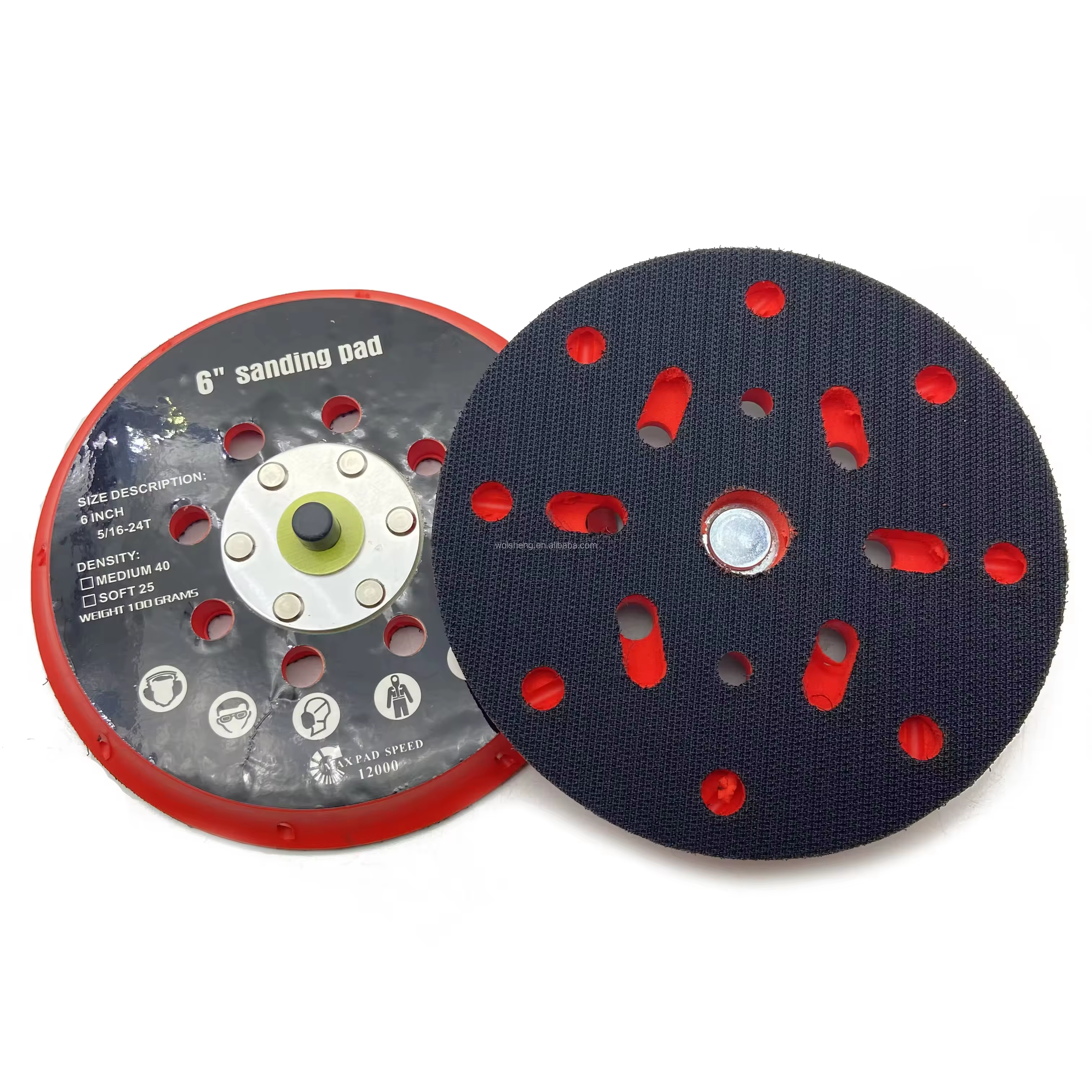 Disques de ponçage orbitaux de 6 pouces (150 mm) à 17 trous pour ponceuses orbitales, disque de meul