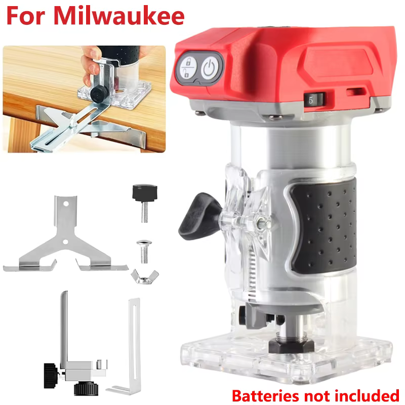 Pour Milwaukee 18V Li-ion batterie portable plongeant routeur 5 vitesses de routeur à bois compacte 
