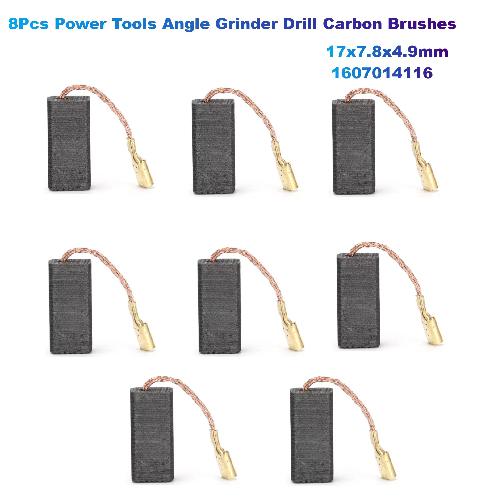 8 pièces outils électriques meuleuse d'angle perceuse balais de carbone (17x7.8x4.9mm) 1607014116 Co